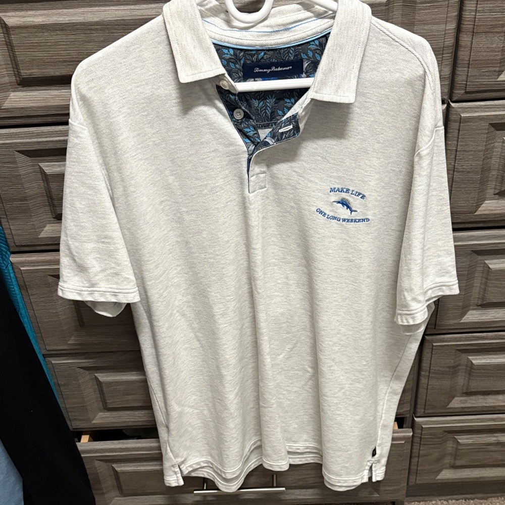 Tommy Bahama Men's Cream Polo Shirt/golf